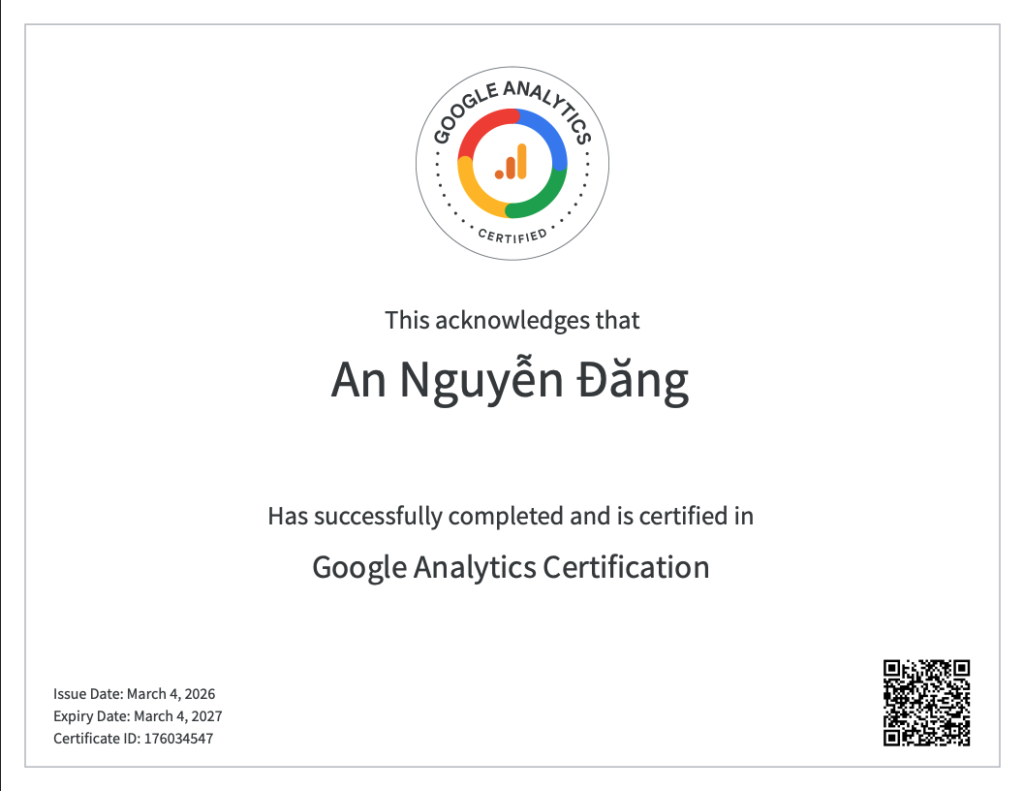 Google Analytics Certificated